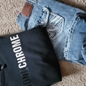 Maurice's pants and H&M sweatshirt outfit